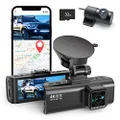 REDTIGER 4K Dual Dash Cam Built-in WiFi GPS Front 4K/2.5K and Rear 1080P Dual Dash Camera for Cars,3.16" Display,170° Wide Angle Dashboard Camera Recorder with Sony Sensor,Support 256GB Max