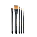 Royal and Langnickel Majestic Short Handle Paint Brush Set, Deluxe Watercolor, 5-Piece