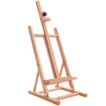 U.S. Art Supply Medium Tabletop Wooden H-Frame Studio Easel - Artists Adjustable Beechwood Painting and Display Easel, Holds Up To 27" Canvas, Portable Sturdy Table Desktop Holder Stand - Paint Sketch