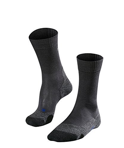 FALKE Mens TK2 Cool Summer Hiking Socks, Moisture Wicking Quick-dry, Thin Lightweight Sock, Grey (Asphalt Melange 3180), US 12.5-13.5 (EU 46-48 Ι UK 11-12.5), 1 Pair