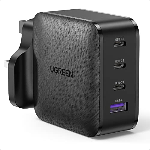 UGREEN 65W USB C Charger Macbook Charger 4-Port GaN Charger Fast Charging Wall Charger Plug Compatible with MacBook Pro/Air, iPhone 17 Pro/Air/17/16/15, Galaxy S25/S24, iPad, Pixel 10, Laptops, etc