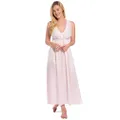 Fishers Finery Women's 100% Silk Lace Nightgown (Pink, S)