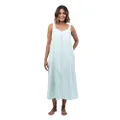 The 1 for U Meghan Nightgown 100% Cotton Sleeveless + Pockets - XS - 4X, Sea Glass, X-Small