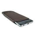 Dockem Ultra Slim Sleeve for iPhone SE 3 (2022), 13 Mini, 12 Mini, iPhone SE 2 (2020), iPhone 8, 7, 6, 6S: Synthetic/Vegan Leather Professional Executive Pouch Case [Dark Brown]