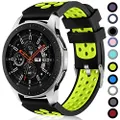 Lerobo Compatible for Samsung Galaxy Watch 3 Bands 45mm,Galaxy Watch 46mm Bands,Gear S3 Frontier, Classic Watch Band, 22mm Soft Silicone Breathable Watch Strap Wristband for Men Women,(Black/Green)