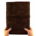 Large Genuine Leather Scrapbook Photo Album with Gift Box - Scrapbook Style Pages - Holds 200 4x6 or 5x7 Photos