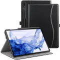 Ztotop Case for Samsung Galaxy Tab S8 Plus/S7 FE, Premium PU Leather Folding Stand Cover for 12.4 Inch Galaxy Tab S8+ 2022/S7 FE 2021/Tab S7 Plus 2020, with Pen Holder&Multiple Viewing Angles, Black