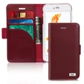 FYY Genuine Leather Case for iPhone 8/iPhone 7/iPhone SE (2nd) 2020 4.7" [RFID Blocking] [Kickstand] Flip Folio Wallet Case with Card Slots for Apple iPhone 8 2017/7 2016/SE(2nd) 2020 4.7" Wine Red