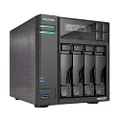 Asustor Lockerstor 4 | AS6604T | Network Attached Storage | 2.0GHz Quad-Core, Two 2.5GbE Port, Three 3.2USB Port, 4GB RAM DDR4, HDMI2.0a Output (4 Bay Diskless NAS)
