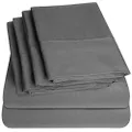 Sweet Home Collection Supreme Collection Bed Sheet Set, Gray, King Size, 6 Pieces