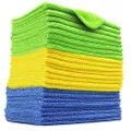 Polyte Microfibre Cleaning Cloth 30x40 cm, Blue, Green, Yellow (24)