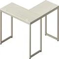 SHW Home Office 55"x60" Large L Shaped Corner Desk, Silver/Gray