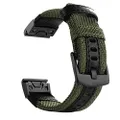 YOOSIDE Fenix 5/Fenix 6 Watch Band, 22mm Quick Easy Fit Nylon Durable Wristband Strap for Garmin Fenix 5/5 Plus,Fenix 6,Instinct,Quatix 5, MARQ,Forerunner 935/945,Fit Wrist 6.3-8.66inch (Green)