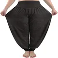 fitglam Women's Harem Pants Loose Casual Lounge Yoga Pants Plus Size Joggers Dark Heather Gray