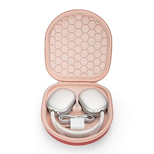 Yinke Smart Case for Apple AirPods Max Supports Sleep Mode, Hard Organizer Portable Carry Travel Cover Storage Bag (Coral red)