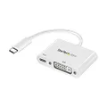 StarTech.com USB C to DVI Adapter with Power Delivery - 1080p USB Type-C to DVI-D Single Link Video Display Converter w/Charging - 60W PD Pass-Through - Thunderbolt 3 Compatible - White (CDP2DVIUCPW)