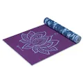 Gaiam Premium Print Reversible Yoga Mat, Purple Lotus, 6mm