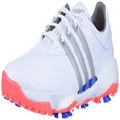 adidas Women's Tour 360 22 Golf Shoes, Footwear White/Silver Metallic/Turbo, 6