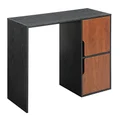 Convenience Concepts Designs2Go Student Desk with Storage Cabinets, Black / Cherry