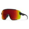 Smith Wildcat Sunglasses with ChromaPop Lens – Shield Lens Performance Sports Sunglasses for Biking, MTB & More – For Men & Women – Matt Black + Red Mirrored Lens
