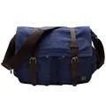 Berchirly Retro Unisex Canvas Leather Messenger Shoulder Bag Fits 17.3" Laptop