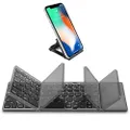 Samsers Foldable Bluetooth Keyboard with Touchpad - Portable Wireless Keyboard with Stand Holder, Rechargeable Full Size Ultra Slim Pocket Folding Keyboard for Android Windows IOS Tablet & Laptop-Gray