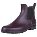 Asgard Women's Ankle Rain Boots Waterproof Chelsea Boots, Burgundy, 5