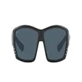 Costa Del Mar Men's Tuna Alley Rectangular Sunglasses, Blackout/Grey Polarized-580p, 62 mm
