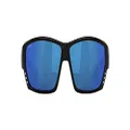 Costa del Mar Tuna Alley Polarized Iridium Wrap Sunglasses, Matte Black, 61.9 mm