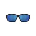 Costa del Mar Tuna Alley Polarized Iridium Wrap Sunglasses, Matte Black, 61.9 mm