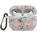Airpod Pro Case Soft Silicone - LitoDream Case Cover Flexible Skin for Apple AirPods Pro Charging Case Cute Women Girls Protective Skin with Keychain (Colorful Terrazzo)
