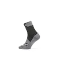 SEALSKINZ Unisex Waterproof All Weather Ankle Length Sock, Black/Grey Marl, Large