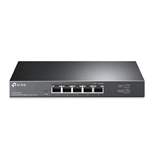 TP-Link TL-SG105-M2 | 5 Port Multi-Gigabit Unmanaged Network Switch, Ethernet Splitter | 2.5G Bandwidth | Plug & Play | Desktop/Wall-Mount | Fanless Metal Design | Limited Lifetime Protection