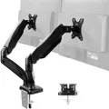 VIVO Dual Arm Monitor Desk Mount Height Adjustable, Tilt, Swivel, Counterbalance Pneumatic Stand, VESA Bracket Arm Fits Most Screens up to 32 inches, Classic, STAND-V002O