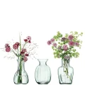 LSA International Mia Recycled Part Optic X 3 Mini Vase Trio, H4.25"