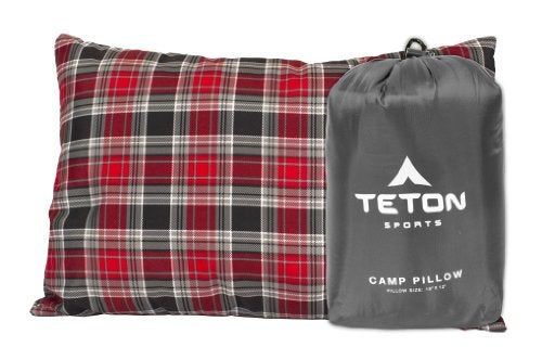 TETON Sports Camp Pillow Perfect for Anytime You Travel; Camping, Backpacking, Airplanes, and Road Trips; Comfortable Pillow for Neck and Lumbar Support; You Can Take It Anywhere; Washable; Grey