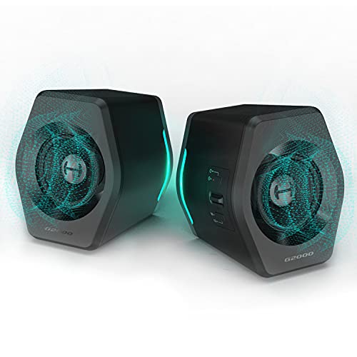 Edifier G2000 PC Computer Speakers for Desktop, Gaming, Laptop, Mac,Woofer Speakers Bluetooth, Bass Multimedia Speakers RGB Lights, USB 3.5mm AUX inputs,Black