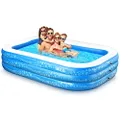 Hesung Inflatable Pool, 95" X 56"X 21" Family Swimming Pool for Toddlers, Kids, Adults, Play Center Above Ground, Backyard, Garden, Summer Swim Center, Age 3+
