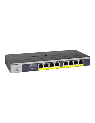 NETGEAR GS108PP 8-Port Gigabit Unmanaged High-power PoE+ Switch with FlexPoE (123W)