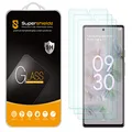 (3 Pack) Supershieldz Designed for Google Pixel 6a Tempered Glass Screen Protector, 0.2mm, Anti Scratch, Bubble Free