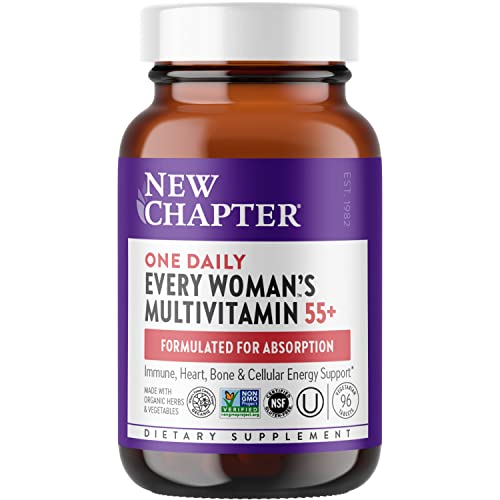 New Chapter Multivitamin for Women 50 Plus + Immune Support - Every Woman's One Daily 55+ with Fermented Probiotics + Whole Foods + Astaxanthin + Organic Non-GMO Ingredients - 96 ct