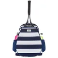 Ame & Lulu Game On Tennis Backpack - Contains Padded & Adjustable Straps - Two Exterior Water Bottle Pockets - Captain