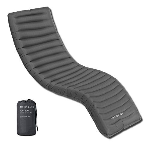 TREKOLOGY UL Sleeping Pad, Inflatable Camping Mat, UL80 Ultralight Backpacking Mats, Compact Lightweight Inflating Air Insulated Thick Mattress Pads in a Bag for Sleep, Camp, Hammock, Hiking, Adults