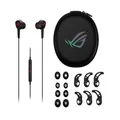 ASUS ROG Cetra II Core In-Ear Gaming Headphones Liquid Silicone Rubber (LSR) 3.5mm Connector, black (black 19-3911tcx), Large
