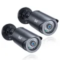 BNT Dummy Fake Security Camera, with One Red LED Light at Night, for Home and Businesses Security Indoor/Outdoor (2 Pack, Black)