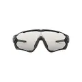 Oakley Men's OO9290 Jawbreaker Shield Sunglasses, Polished Black/Clear to Black Photochromic, 131 mm