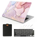 SanMuFly Compatible with MacBook Air 13.6 inch Case 2022 Release Model: A2681 M2 Chip, Printed Pattern Plastic Matte Hard Shell & Laptop Sleeve & Keyboard Cover for Mac Air 13.6, Marble 4