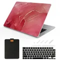SanMuFly Compatible with MacBook Air 13.6 inch Case 2022 Release Model: A2681 M2 Chip, Printed Pattern Plastic Matte Hard Shell & Laptop Sleeve & Keyboard Cover for Mac Air 13.6, Marble 15