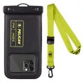 Pelican Marine - IP68 Waterproof Phone Pouch/Case (Regular Size) - Floating Waterproof Phone Case For iPhone 15 Pro Max/ 14 Pro Max/13 Pro Max/12/S24 Ultra - Detachable Lanyard - Black/Hi-Vis Yellow