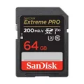 SanDisk 64GB Extreme PRO SDXC UHS-I Memory Card - C10, U3, V30, 4K UHD, SD Card - SDSDXXU-064G-GN4IN, Dark gray/Black